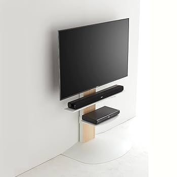 Amazon｜壁寄せテレビスタンド ナチュラル 約幅84x奥行54.8x高さ
